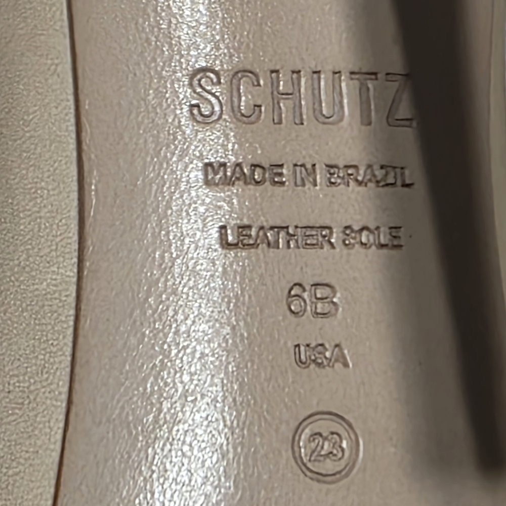 NWOT SCHUTZ CADEY LEE LEATHER NUDE HEELS SZ 6 - Picture 11 of 11
